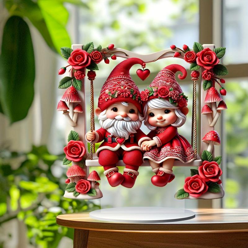 Gnome Cartoon Art Home Wall Decor Craft, Rose Decoration, Home Tabletop Decorations, Nurseries, Home Desk Living Room Decoration, Restaurant Shop Dec