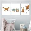 Cartoon Bear Squirrel Fox Hedgehog Spaceship Wall Art Canvas Painting Boho Posters And Prints Wall Pictures Baby Kids Room Decor