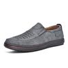 New 2026 Handmade Leather Men Shoes Design Fashion Sneakers Slip On Loafers Summer Mesh Breathable Casual Shoes Men Driving Flat