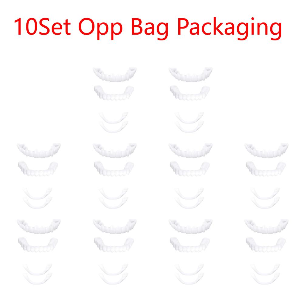 2 Pairs Comfort Upper and Lower Jaw Denture Regain Confident Smile False Teeth Braces and Whitening Substitutes