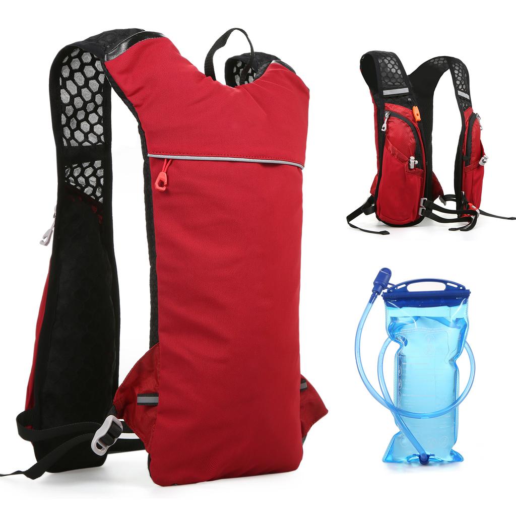 Trinkrucksack mit 2L Wasserblase Superleicht Atmungsaktiv Trinkweste Für Draußen Laufen Radfahren