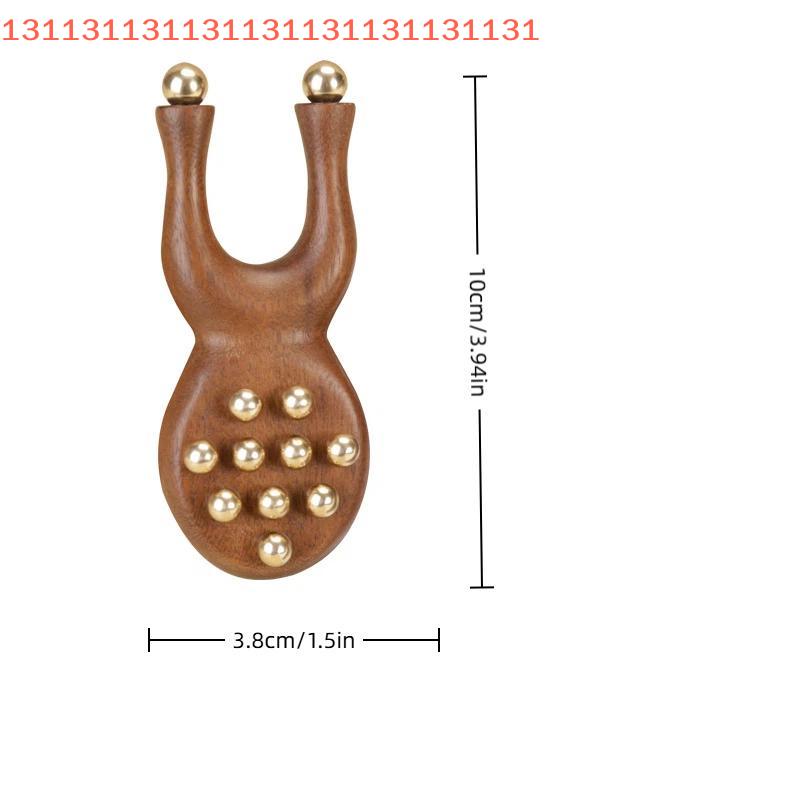 12 Copper Beads Guasha Face Massager Tool Sandalwood Handle Fascia Lifting Face Manual Massager Anti Static Frog Shape Handheld