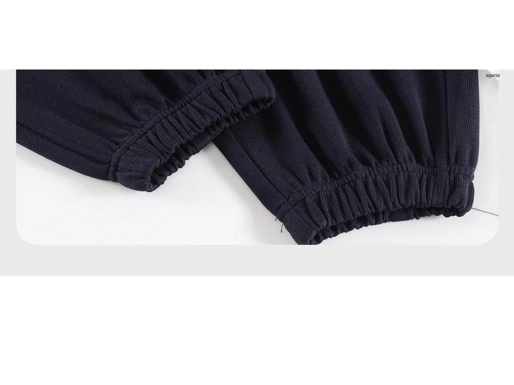 2025 Black Women's High-Waisted Slimming Cuffed Sweatpants - American Style Straight-Leg Lantern Pants for Autumn