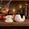 Cute Ghost Witch Hat Figurine Mini Spooky Resin Statue Witching Hour Ghost Ornaments  Dining Table