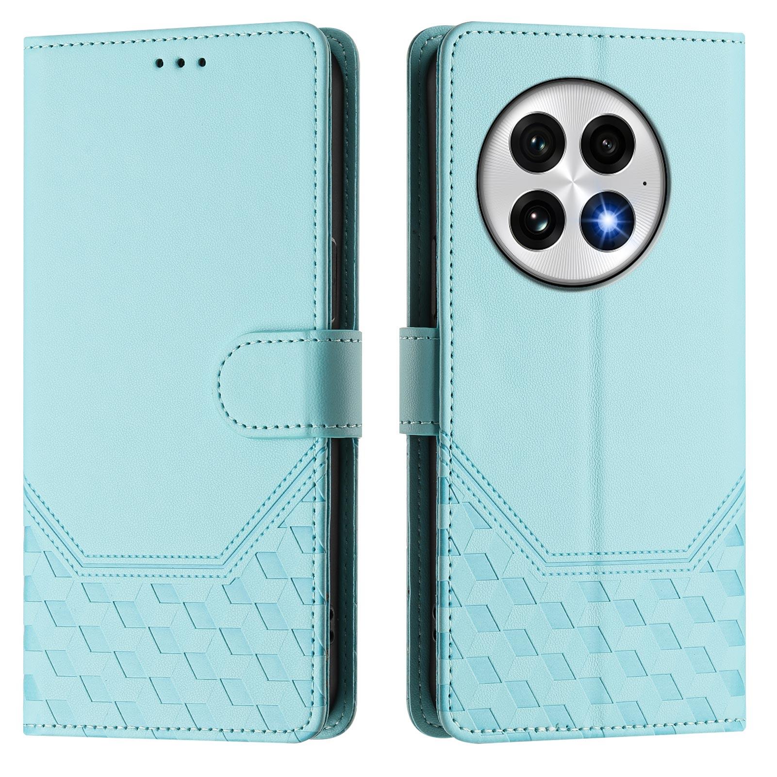 

Для чохла OnePlus 13 Тиснений стільниковий шкіряний чохол для телефону з блокуванням RFID зі шнурком A