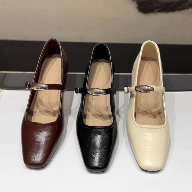 Fashion Women's High Heels French Retro Mary Jane Shoes Women's Spring Summer New Simple Small Shoes Flat Bottomed Women's Shoes
