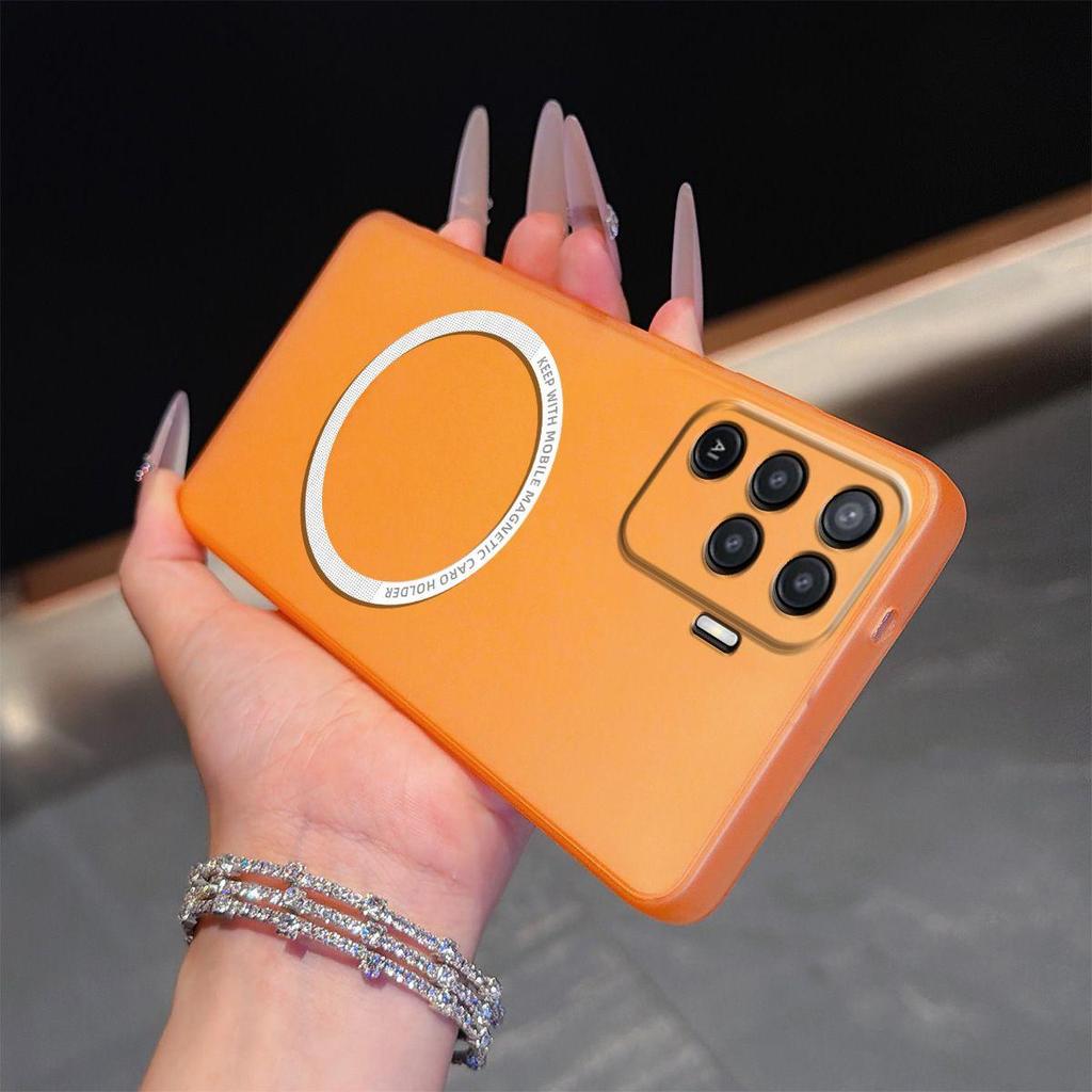 Magnetic Semi‑Transparent Matte Phone Case for OPPO A94 4G Soft TPU Shockproof Cover