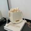 2025 New Fashionable and Versatile Shoulder Bag, Casual and Simple Square Crossbody Bags, Solid Color Pearl Handbag