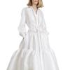 European And American Autumn And Winter New Models, Women'S Lace Splicing White Long-Sleeved Casual, Dress Women