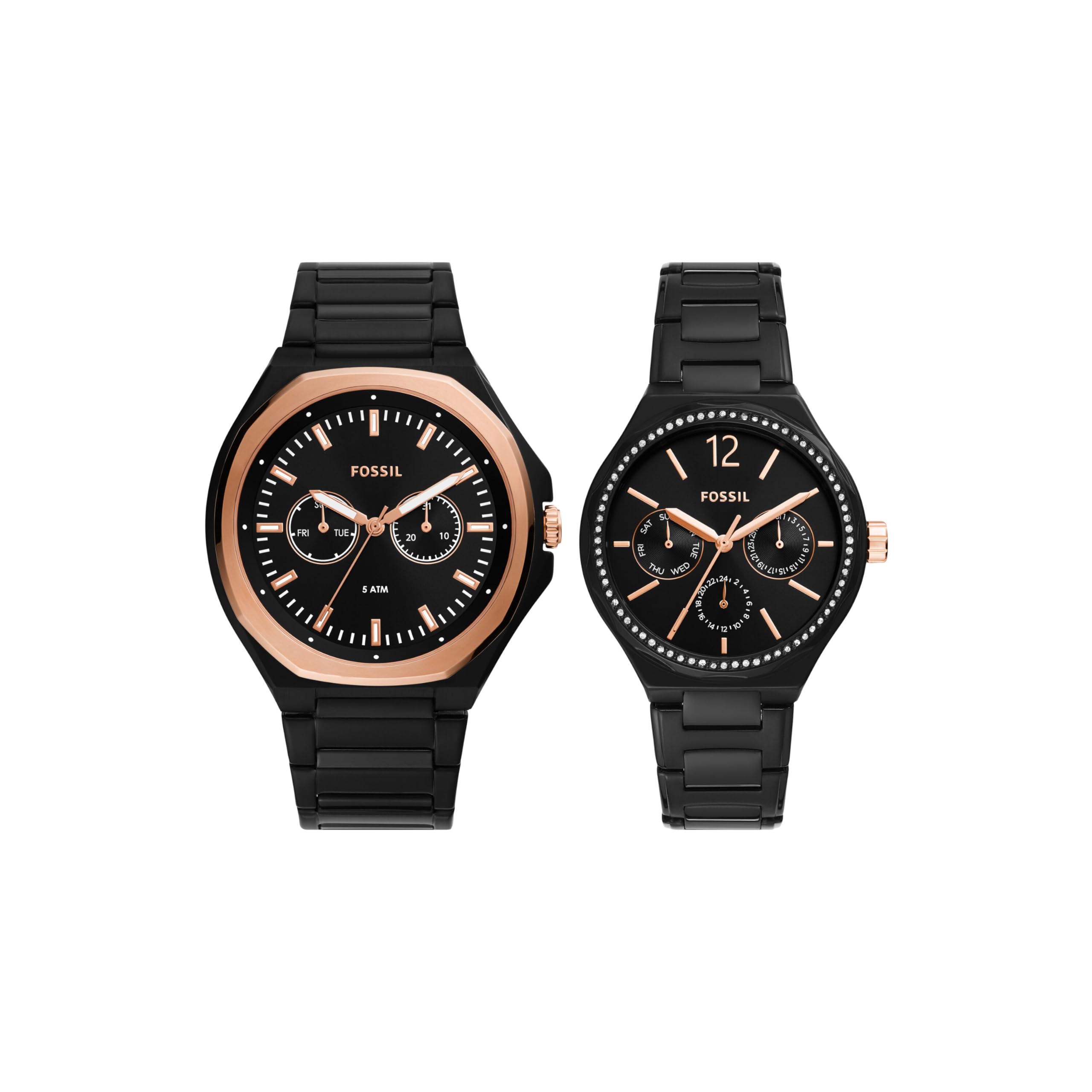 Multifunction Black Stainless Steel Watch Men s & Women s чёрный