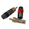 2/6/10 Pcs Gold-Plated Copper Lotus Solder Plug - Male Audio & Video Red-Black Extension Connector