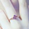 585 Purple Gold Rhombus-Plated Rose Gold Zircon Ring Luxury Fashion Personality Foreign Style Live Design Ring