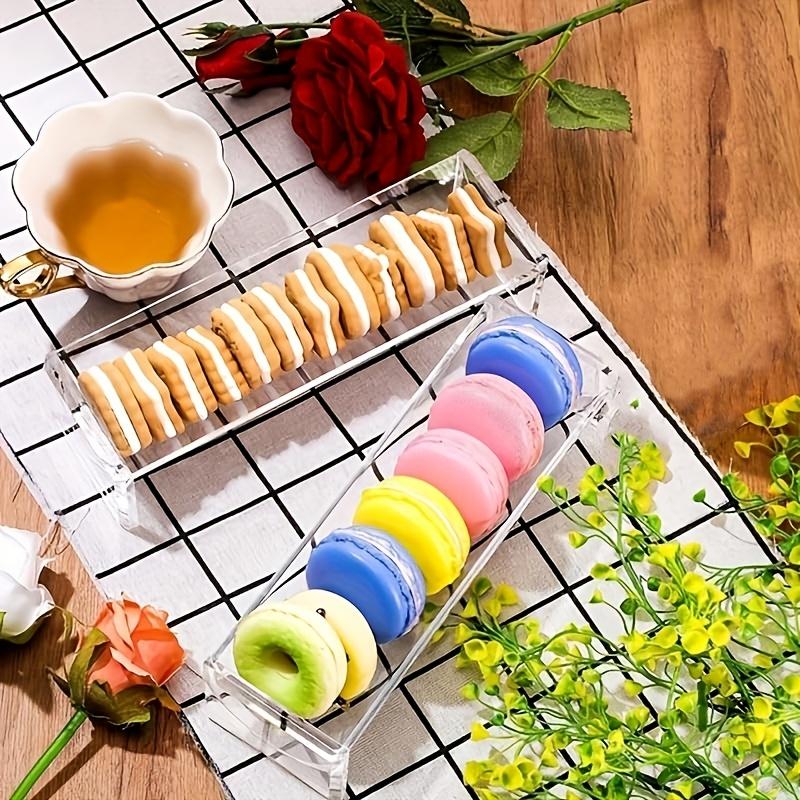 Set of 1/2/4/6 Clear Cracker Tray for Serving, Rectangular Cracker Holder for Serving Trays, Acrylic Food Display Cracker Serving Stand