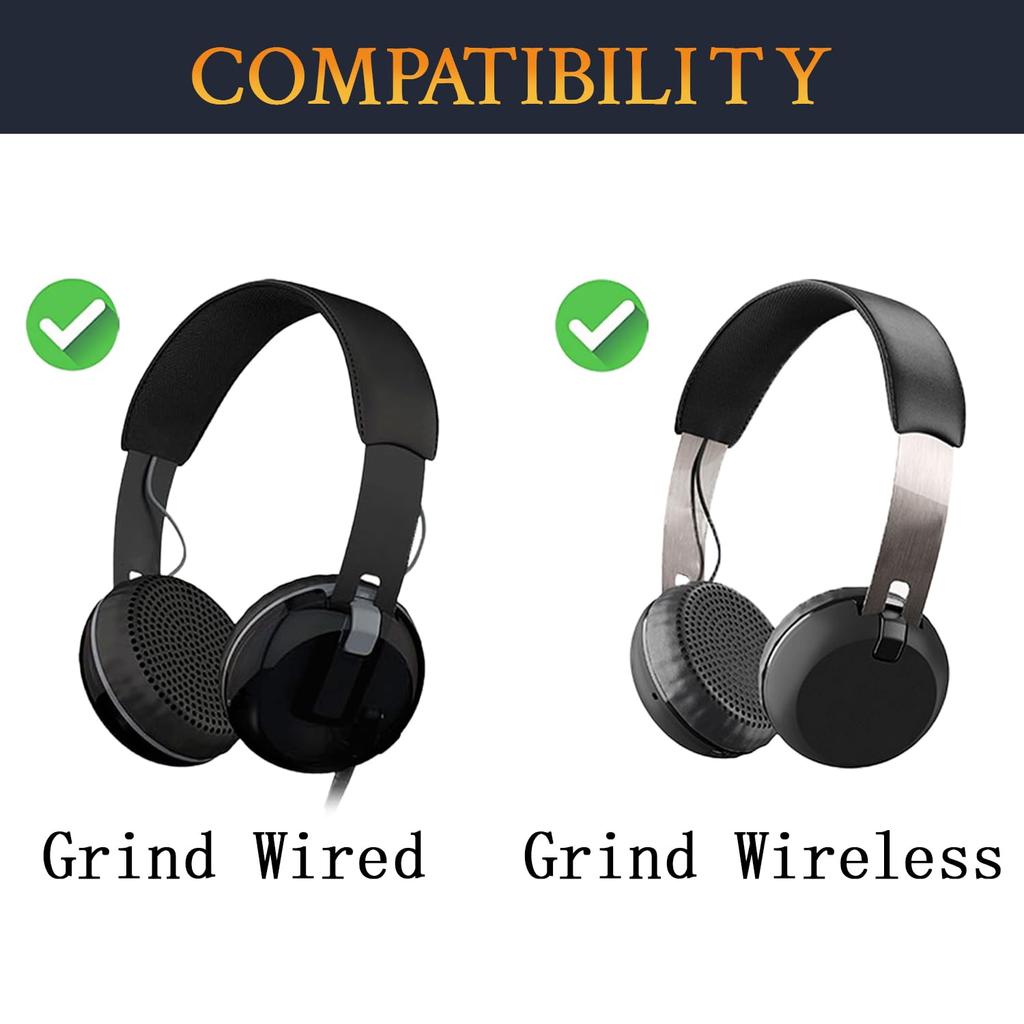 SOULWIT Almofadas e Almofadas de Substituição para Fones de Ouvido On-Ear Skullcandy Grind com Fio/Sem Fio, Couro Proteico e Espuma de Alta Densidade, Preto