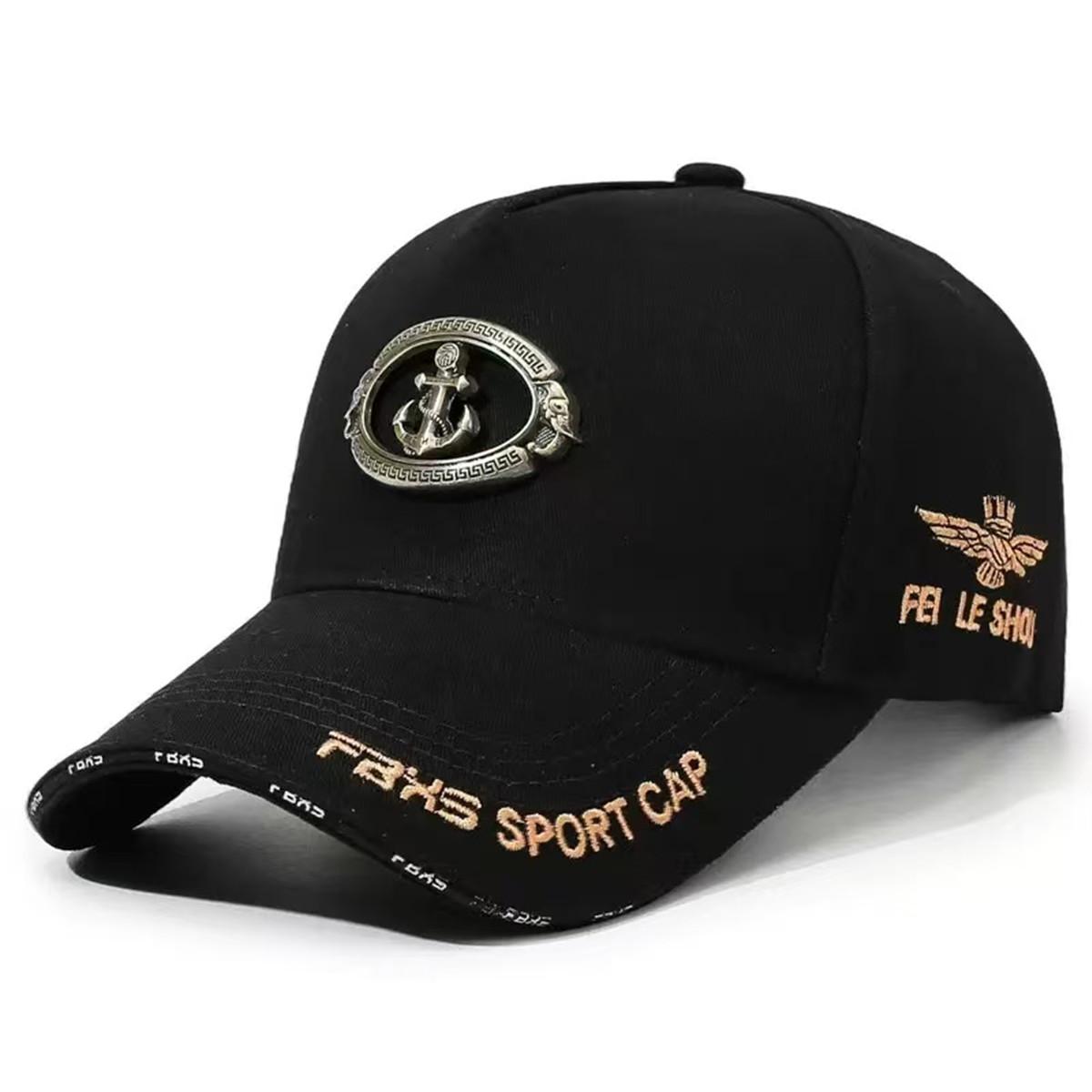 

Unisex Anchor FAKS SPORT CAP Embroidery Baseball Caps Spring Autumn Outdoor Adjustable Casual Hats Sunscreen Hat Sports Cap чорний