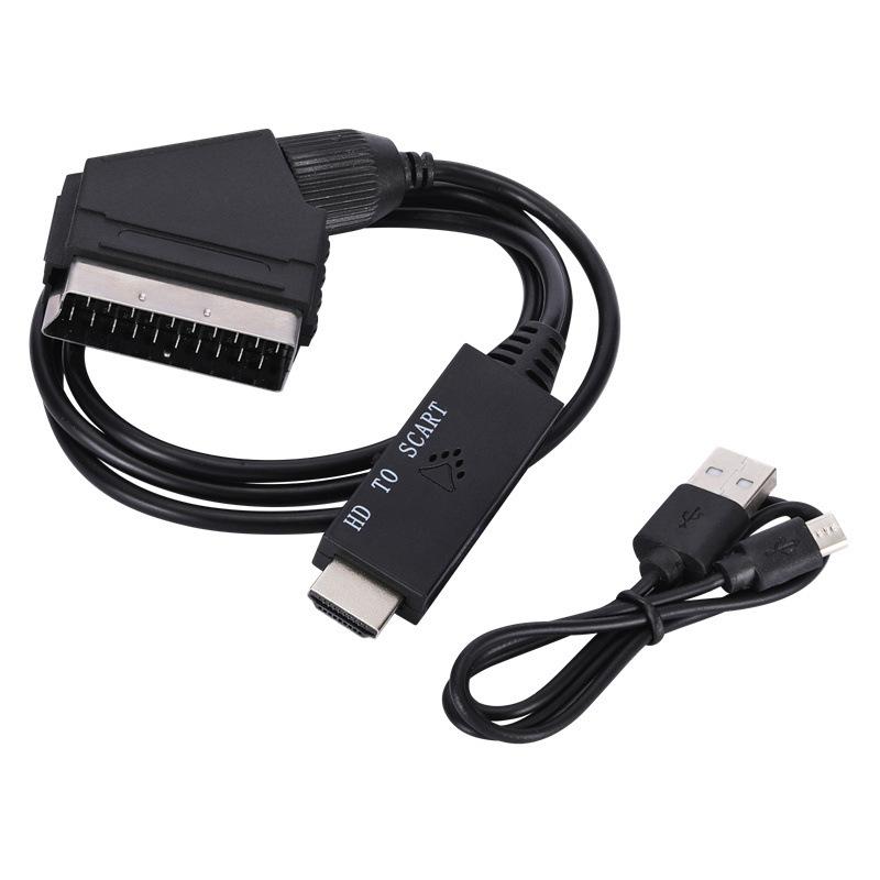 

1Set -Compatible Input To Scart Output Plug And Play For Vhs Vcr Dvd Hd -Compatible To Scart Audio Video Converter Cable HD to SCART