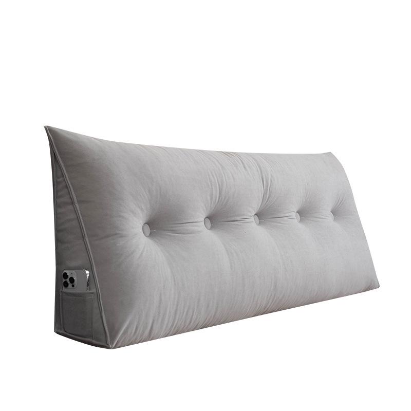 Chenille Headboard Cushion, Double Lumbar Support Pillow, Removable & Washable Backrest