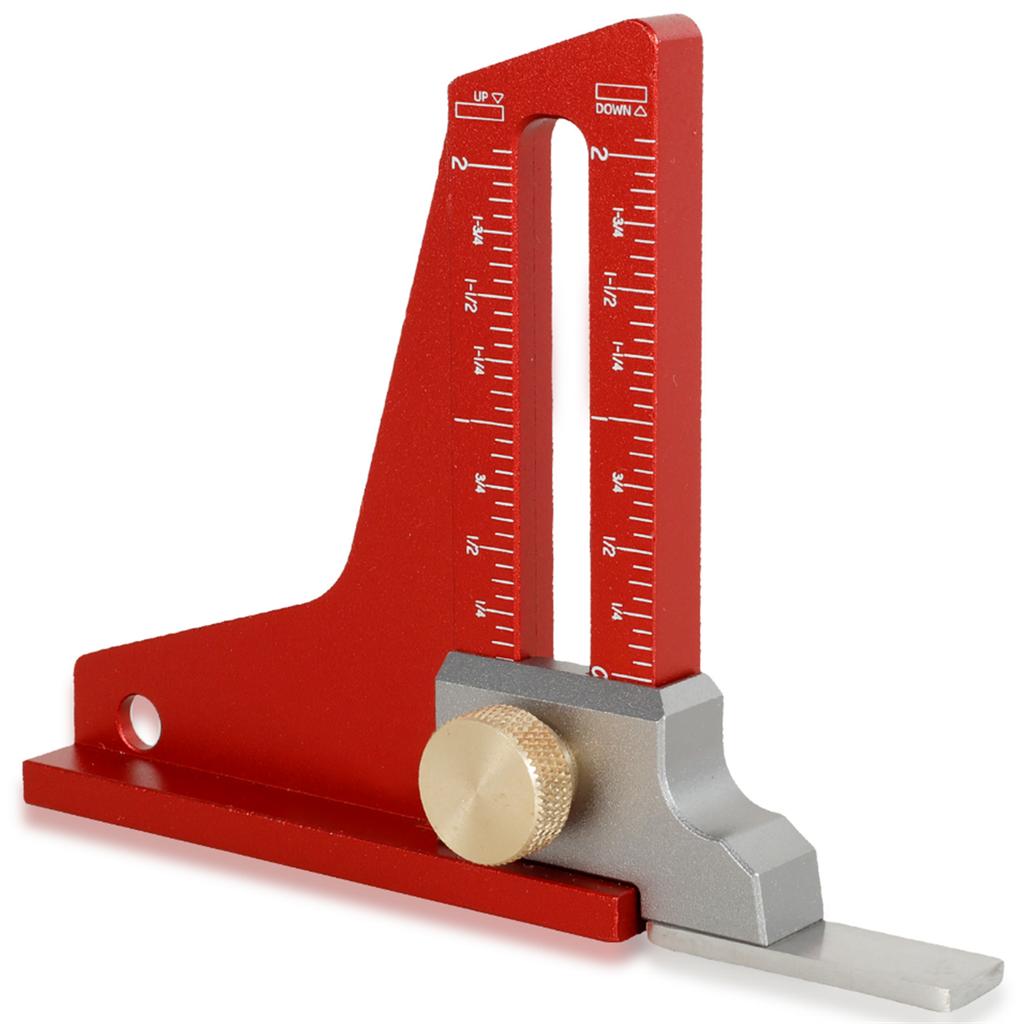 Height Gauge Depth Aluminum Alloy Metric DIY Woodworking Tablesaw Height Measurement Tool for Saw Table and Router Tables