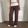 Women Low Waist Patchwork Flared Yoga Pants Stretchy Athletic Casual Trousers for Fitness and Leisure Wear