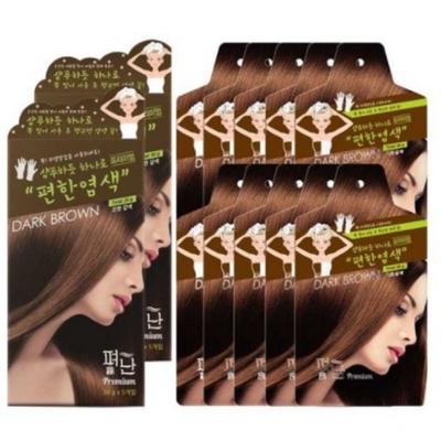 Tintura per capelli premium 5p, castano scuro, 10 pezzi.