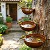 3Pcs/Set Metal Bird Baths Retro Wall Mounted Bird Bath 6cm 8cm 10cm Wild Bird Bath Feeder for Garden Backyard Outdoor Decor
