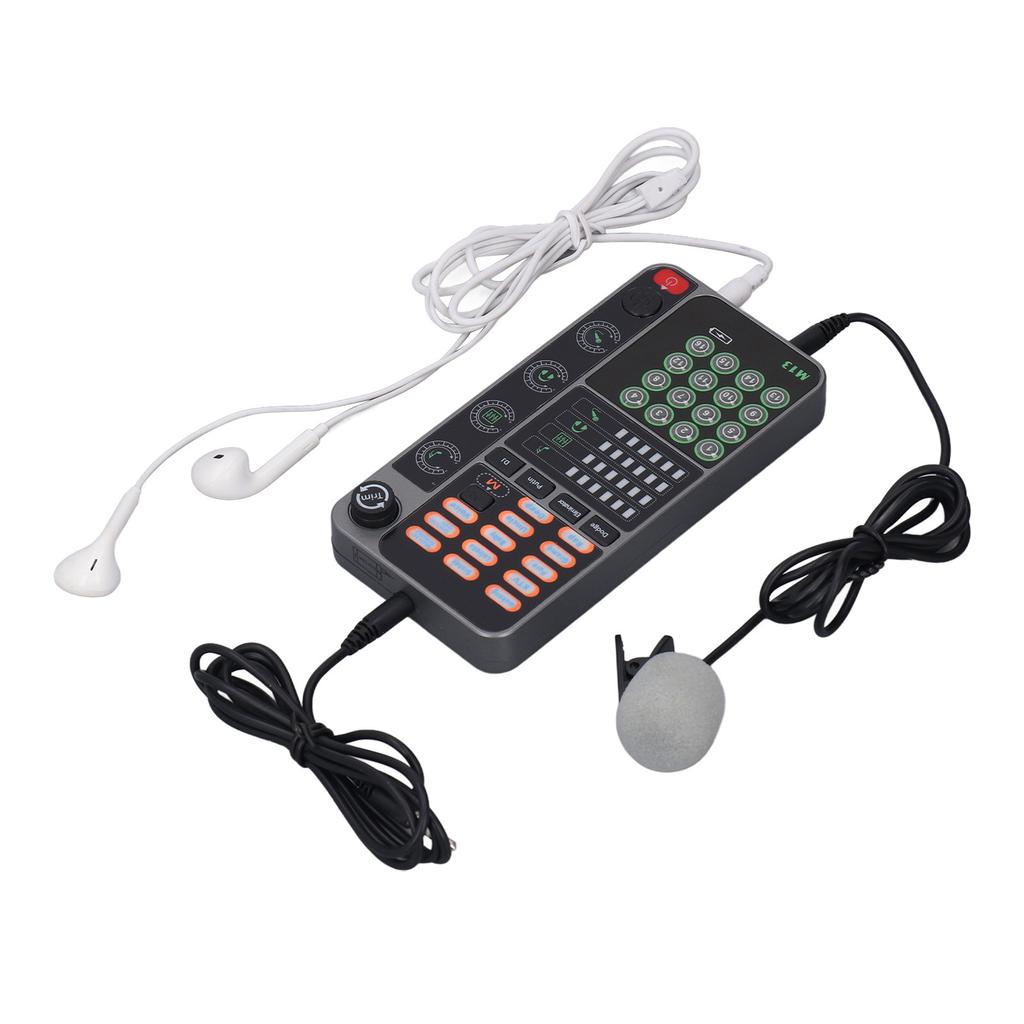Voice Changer Live Sound Card Portable Voice Disguiser with Bluetooth DJ Controller for Live Streaming Singing Gaming