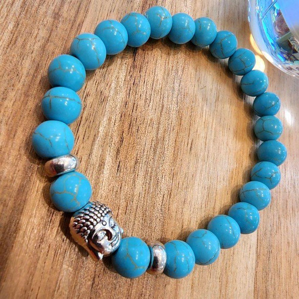 Buddha Bracelet Buddhist Blue Gift for Friend Mom