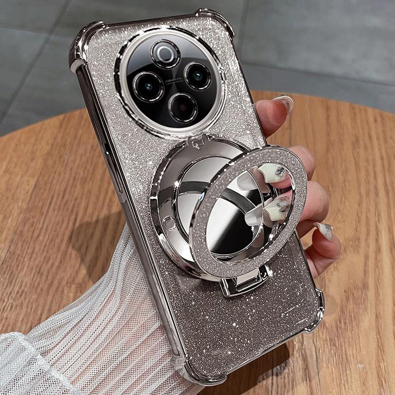 With Lens Film vivoY111 Mobile Phone Case Electroplating Anti-drop Y11S Glitter Mirror Y111 Bracket Protective Cover
