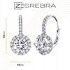S925 Earrings, Hanging, Large Cubic Zirconia, Elegant English Crystals