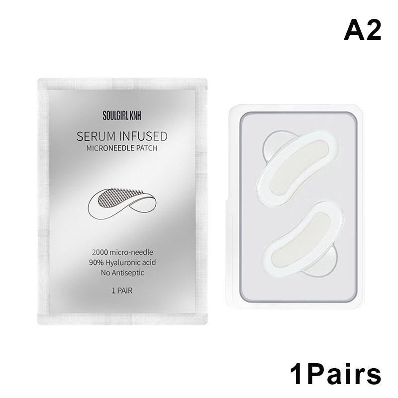 1/3Pairs Microneedle Eye Patches Mask Soluble Hyaluronic Acid Blemish Treatment Sticker 0.25mm Needle Length 2000 Microneedle