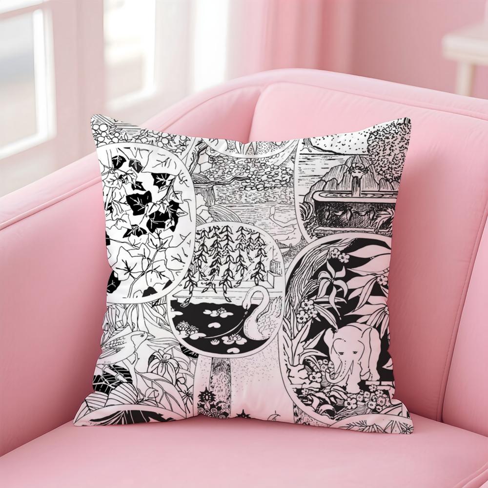 Luxury D-Diptyque Cushion Cover Home & Car Multi-Scene Pillow Cover - Reversible, Soft & Durable for Daily Use