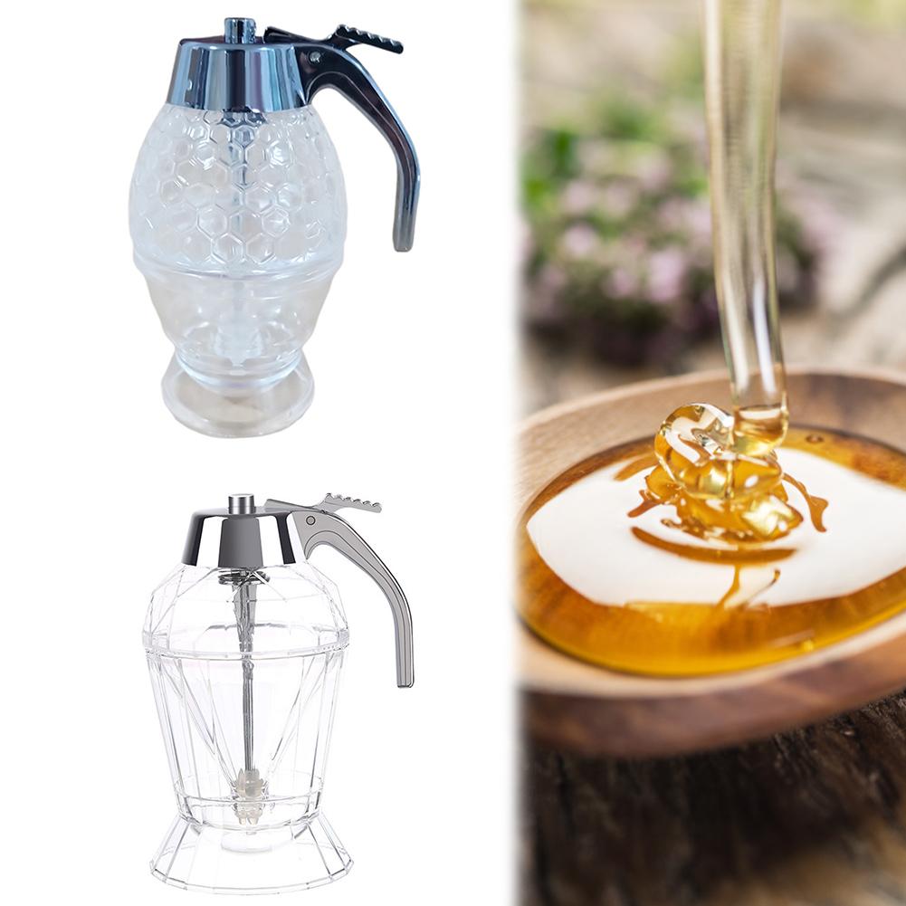 Honey Dispenser with Stand Honey Container No Drip Olive Oil Dispenser Bottle for Home Kitchen Storing Honey and Syrup