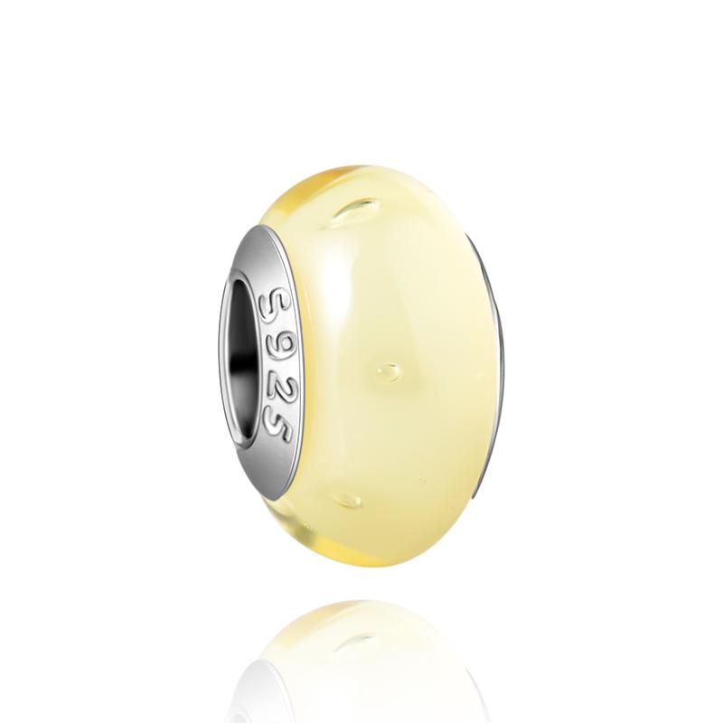  Charm Murano Vague Bleu Foncé Cuivré Coloré Compatible Bracelet Original Joli Charme Perles en Verre de Murano Fleur Rose Bijou