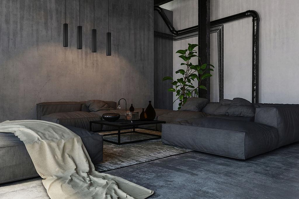 MODERN CEILING HANGING LAMP BLACK LED LAMP