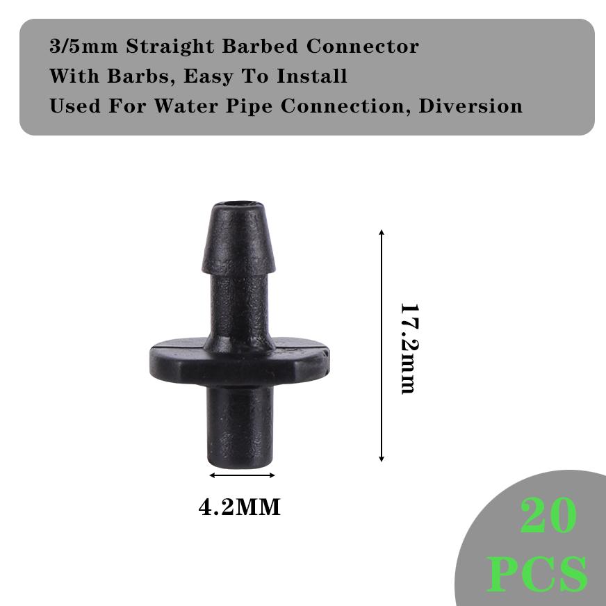20pc Garden Irrigation Connector Barb 3/5 Mm 3 Way Elbow Water Pipe Connector Accessory Repair For Garden Potted Plants