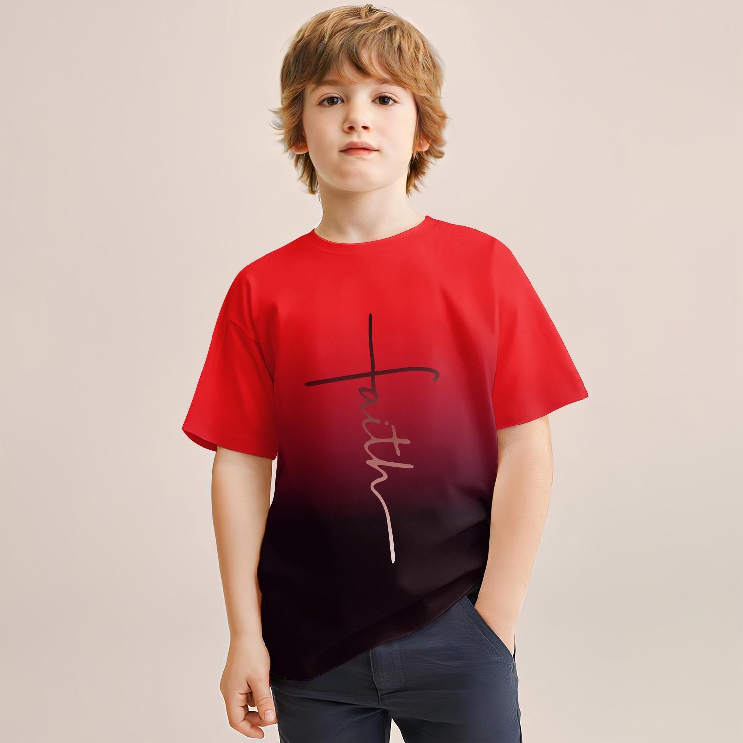 

Летняя новая детская одежда, крутые буквы, 3D-принт, футболка с короткими рукавами, повседневные дышащие спортивные топы для мальчиков 4-14 лет 160CM