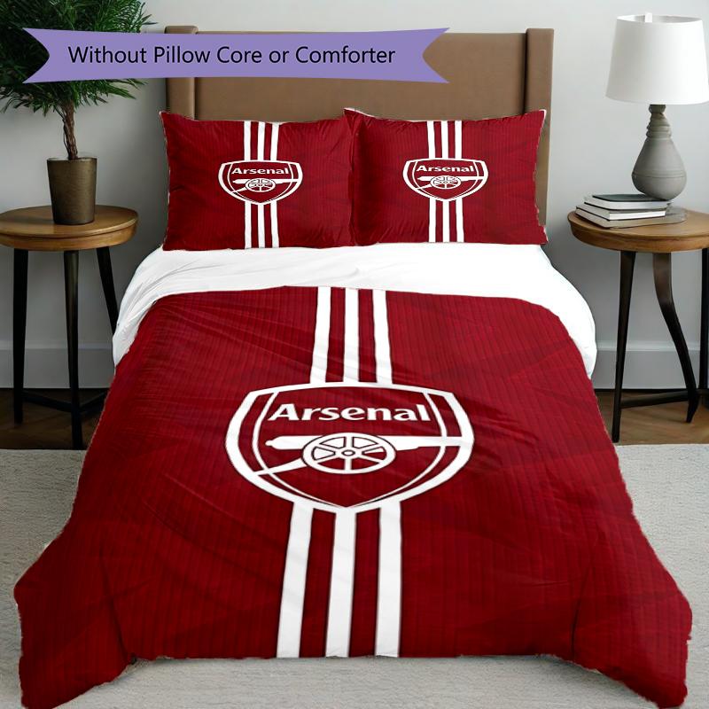 3pcs Duvet Cover Set (1*Duvet Cover + 2*Pillowcase, Without Core),football team.C Print Bedding Set, Bedroom Decor, All‑Season, Birthday Gift