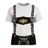 Men's Oktoberfest Vintage Texture Print Short Sleeve T Shirt Loose Fit Casual Summer Daily Wear Top with Suspender Design