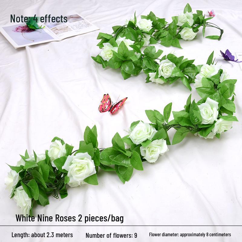 Artificial Rose Vine Floral Ceiling Decor