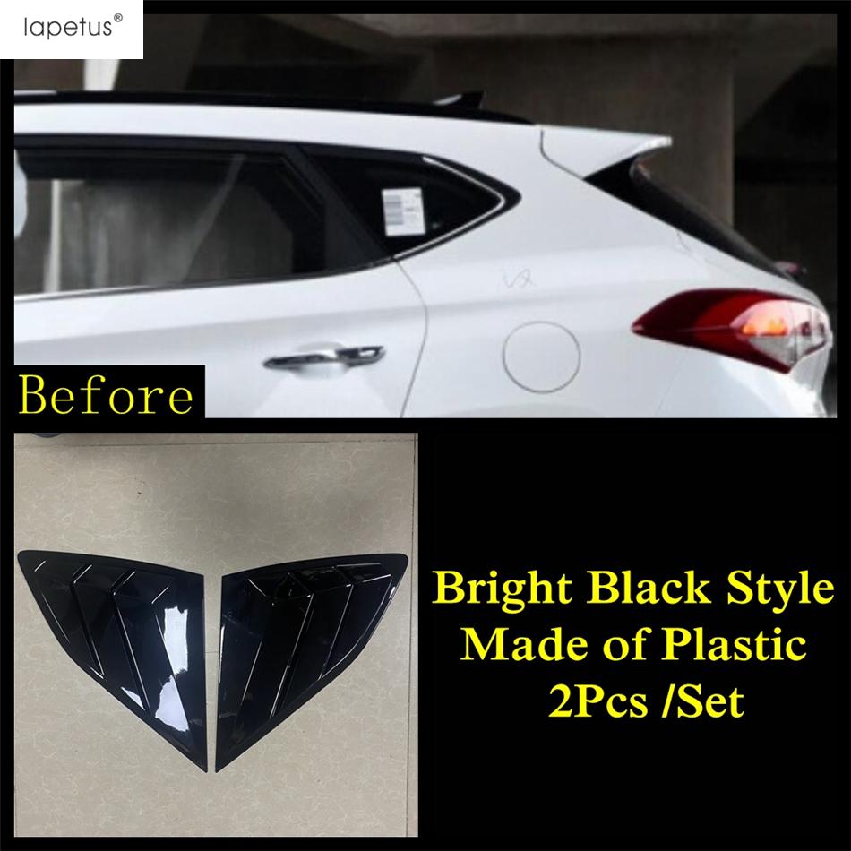 Rear Window Shutter Louver Side Vent Sunshade Panel Cover Trim For Hyundai Tucson 2016 -  Carbon Fiber / Black Accessories