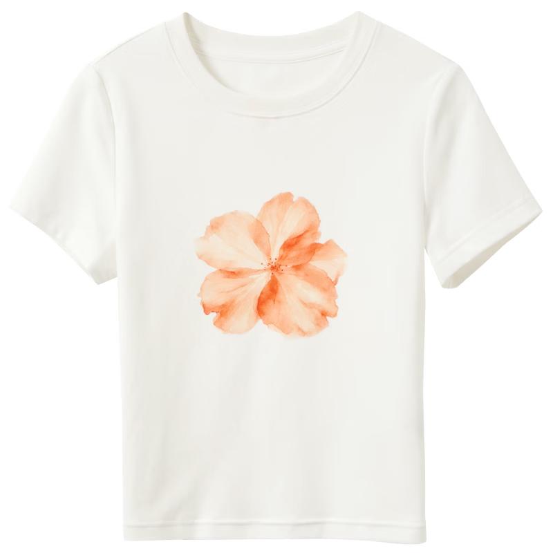 SanCai Floral Print Slim-Fit T-Shirt L