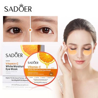 60 Stück SADOER Vitamin C Kollagen Augenmaske Anti Augenringe Entfernung Tränensäcke Feuchtigkeitsspendend Straffend Augenpads Augen Hautpflege