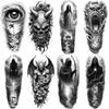 3pcs Temporary Tattoo Realistic Temporary Tattoos Hooded Figure Skull Art Tattoo Designs For Thighs Women Men
