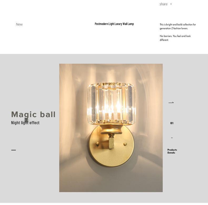 Cross-Border Crystal Wall Lamp: Modern Luxury for Living Room, Bedroom, and Aisle