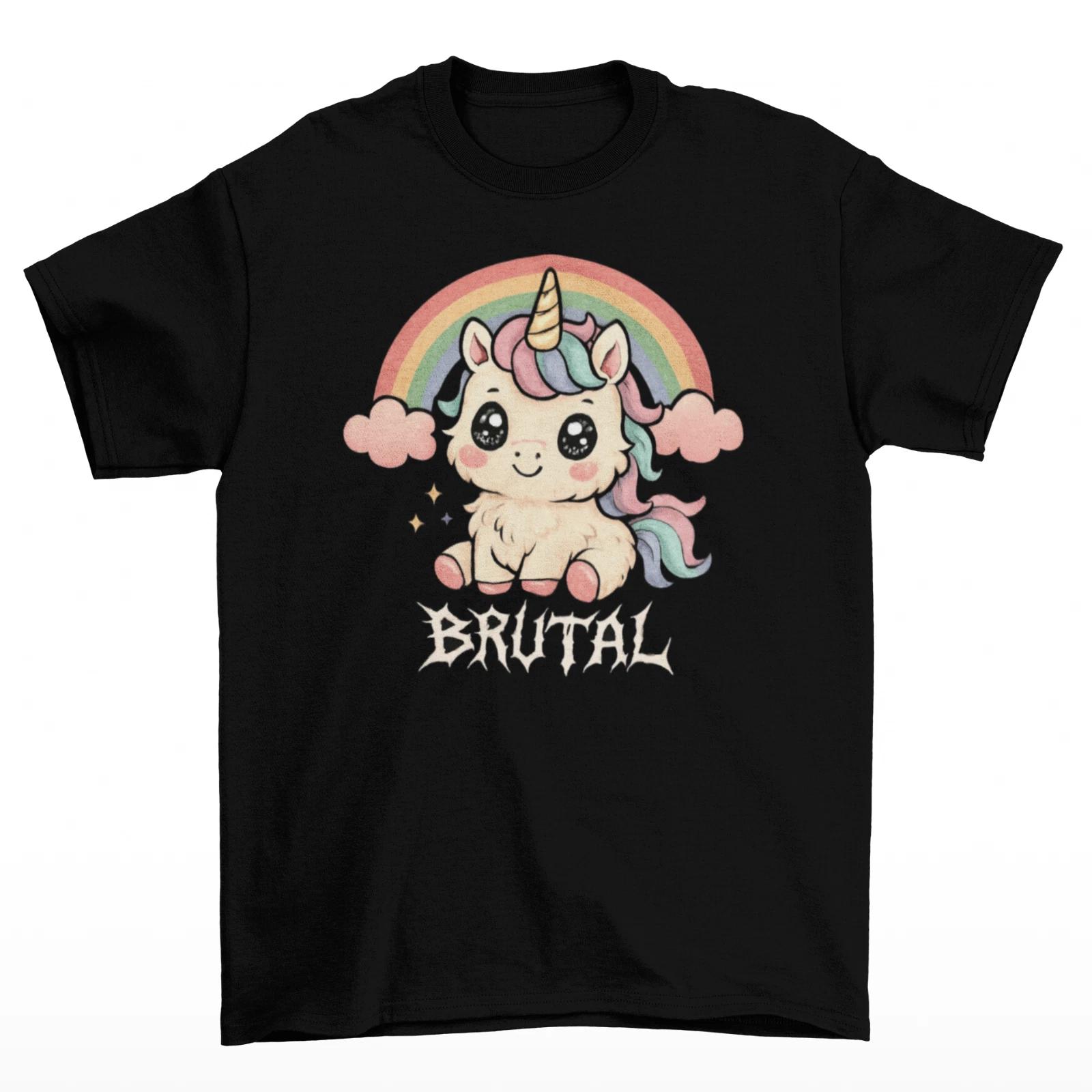 Brutal Unicorn T-Shirt Unisex Adult Funny Sizes Rainbow Horse Cute Adorable Pony XXXXL