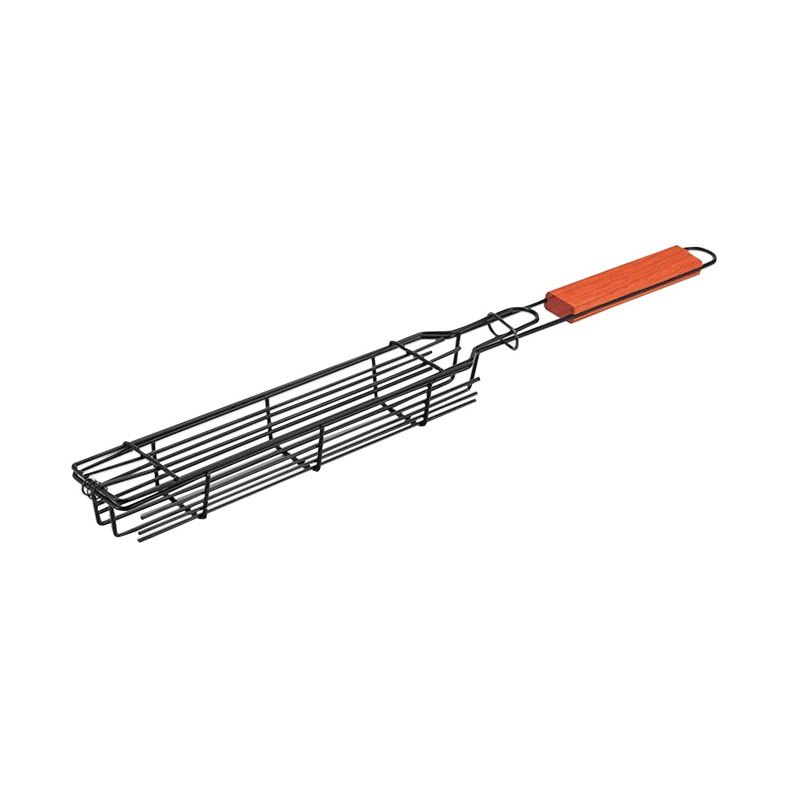 

Уличная клетка для барбекю с деревянной ручкой, кемпинговая решетка для мяса и овощей, гриль для барбекю, инструменты для гриля для пикника, стеллажи для колбас с древесным углем One Size