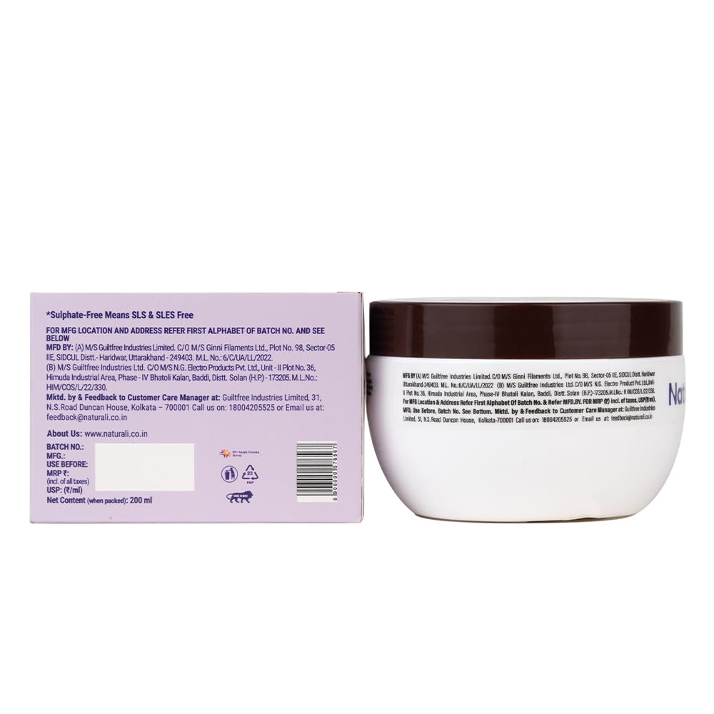 Naturali Anti Hairfall Hair Mask 200 ml Repair Damaged Hair Smooth Shine Lightweight Deep Conditioning For Weak Frizzy Hair