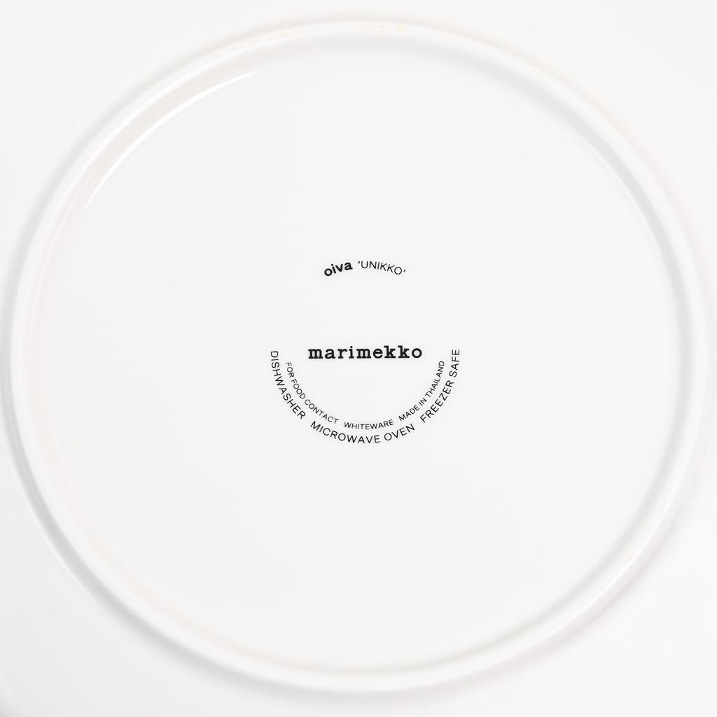 Marimekko Unikko Plate (White x Dark Green x Light Pink) 25cm 073858 163 Oiva Unikko Plate Tableware Tray Large One-Plate Dish Floral Pattern Scandina