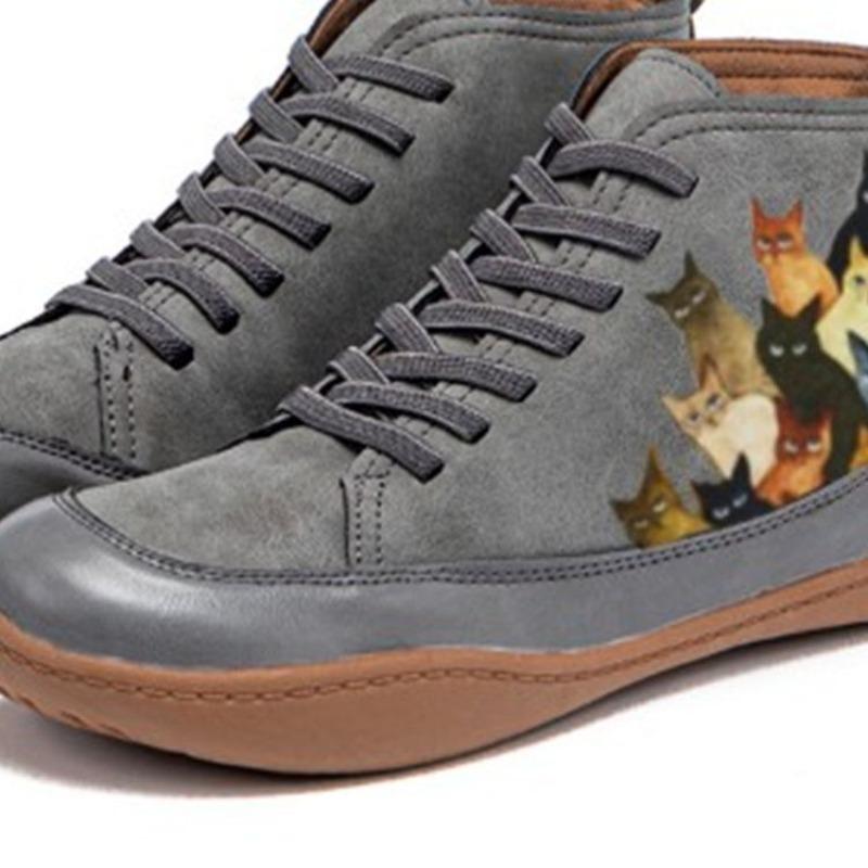 New large size women's shoes fashion boots women's round head low tube front strap flat bottom versatile tooling boots wish