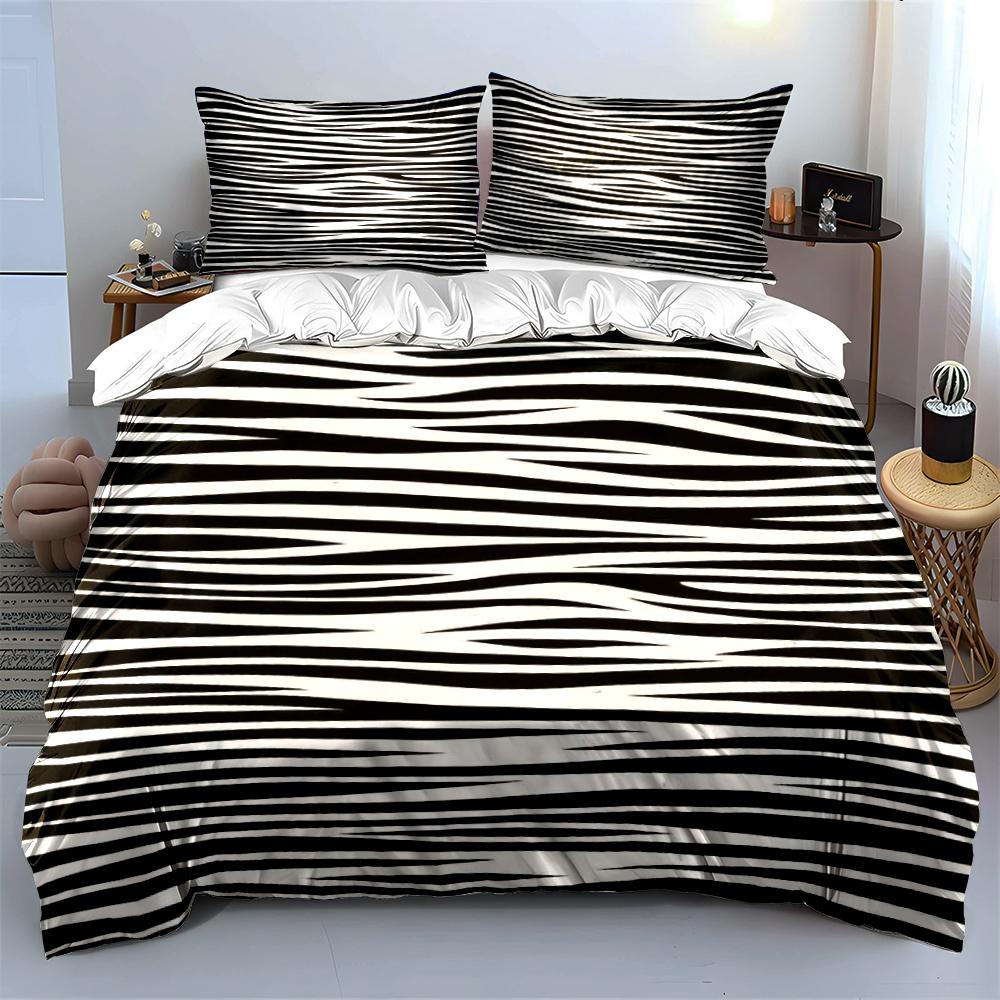 Zebra Stripe Pattern Bedding Set Bedding set (1 duvet cover, 2 pillowcases, duvet not included)
